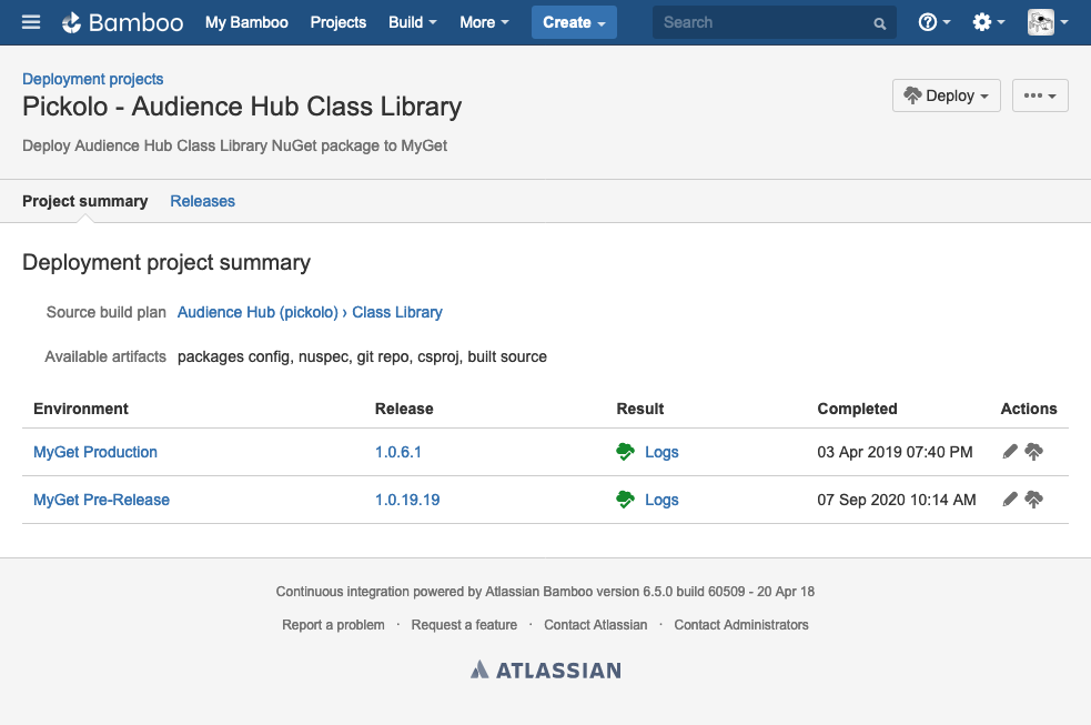 Class library deployment project setup